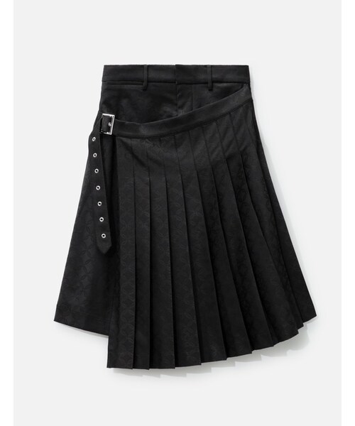 Graphic-Print Pleated Skort
