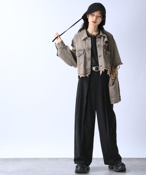 JEANASIS（ジーナシス）の「クラッシュショートGジャン（ジャケット/アウター・レディース・グレー系その他(10)/ライトブルー系その他(81)・FREE）」の6枚目の写真