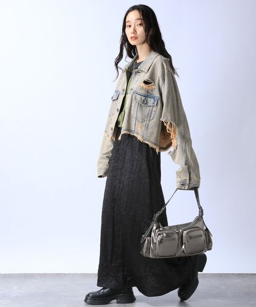 JEANASIS（ジーナシス）の「クラッシュショートGジャン（ジャケット/アウター・レディース・グレー系その他(10)/ライトブルー系その他(81)・FREE）」の10枚目の写真