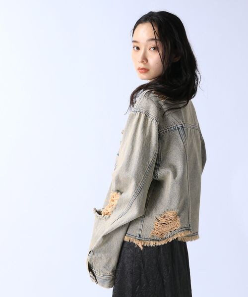 JEANASIS（ジーナシス）の「クラッシュショートGジャン（ジャケット/アウター・レディース・グレー系その他(10)/ライトブルー系その他(81)・FREE）」の14枚目の写真