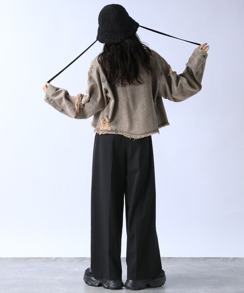 JEANASIS（ジーナシス）の「クラッシュショートGジャン（ジャケット/アウター・レディース・グレー系その他(10)/ライトブルー系その他(81)・FREE）」の7枚目の写真