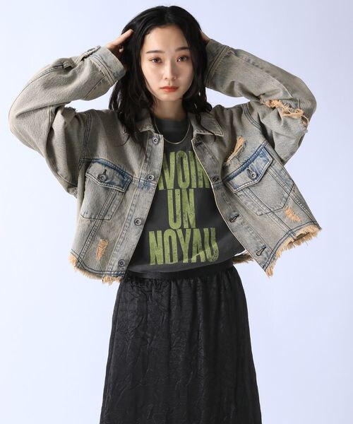 JEANASIS（ジーナシス）の「クラッシュショートGジャン（ジャケット/アウター・レディース・グレー系その他(10)/ライトブルー系その他(81)・FREE）」の13枚目の写真