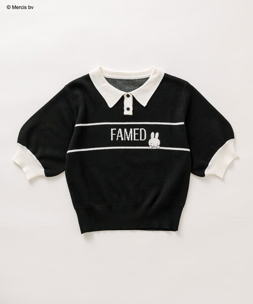 OLIVE des OLIVE（オリーブデオリーブ）の「miffyポロニット（ポロシャツ・レディース・オフホワイト/ピンク/ブラック・FREE）」の2枚目の写真