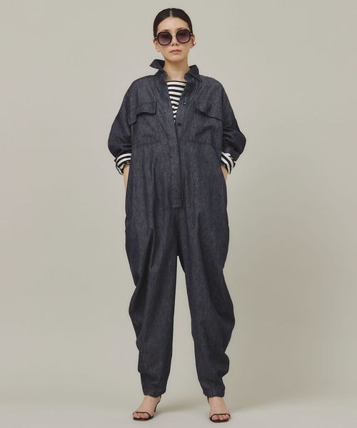 2024AW✨ カレンソロジー　デニムジャンプスーツ　ダークブルー　F Curensology（カレンソロジー）の「デニムジャンプスーツ