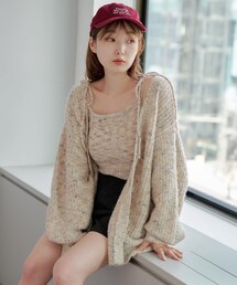 Kastane - カスタネ ボリュスリ ニット カーディガン Kastane（カスタネ）の「【2024AW】リボンニットキャミ×ロングカーデ