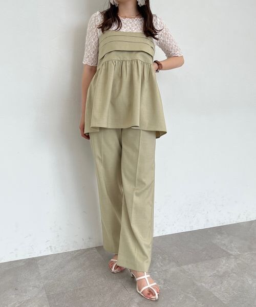 mysty woman（ミスティウーマン）の「ヨークタックテーパードパンツ（その他・レディース・グレー15/ベージュ52/ダークブラウン58・F）」の13枚目の写真