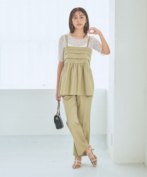 mysty woman（ミスティウーマン）の「ヨークタックテーパードパンツ（その他・レディース・グレー15/ベージュ52/ダークブラウン58・F）」の8枚目の写真