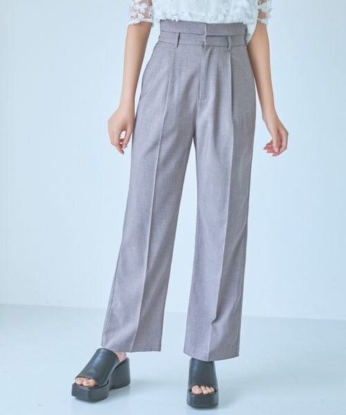 mysty woman（ミスティウーマン）の「ヨークタックテーパードパンツ（その他・レディース・グレー15/ベージュ52/ダークブラウン58・F）」の6枚目の写真