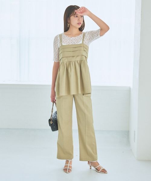 mysty woman（ミスティウーマン）の「ヨークタックテーパードパンツ（その他・レディース・グレー15/ベージュ52/ダークブラウン58・F）」の7枚目の写真