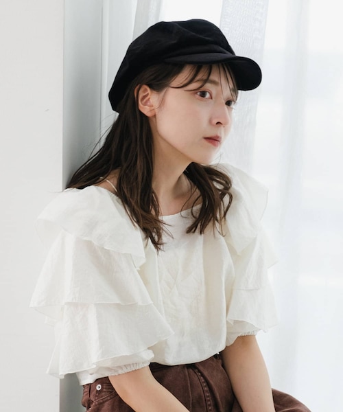 Kastane(カスタネ)の「【7.26(金)12:00発売】コーデュロイキャスケット(キャスケット・レディース・ブラック/ブラウン・F)」の1枚目の写真