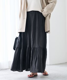 un dix cors | 《予約》《ウエストゴムでストレスフリー》ヴィンテージシワ加工スカート(スカート)