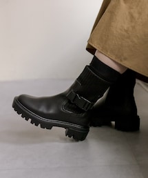 《S・M・Lの3サイズ展開》本革/サイドゴア/トラックソールブーツ【SUM1 STYLE(スミスタイル)】