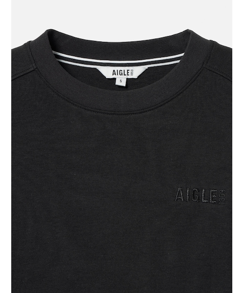 AIGLE（エーグル）の「ワンポイント刺繍ロゴ ロングスリーブコットンドレス / スウェットワンピース 長袖（ワンピース・レディース・ノワール (002)・XS/S/M/L）」の3枚目の写真