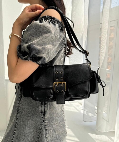 one after another NICE CLAUP（ワンアフターアナザーナイスクラップ）の「ドロストバッグ（ショルダーバッグ・レディース・アイボリー/レッド系その他/ブラウン/ブラック・FREE）」の2枚目の写真