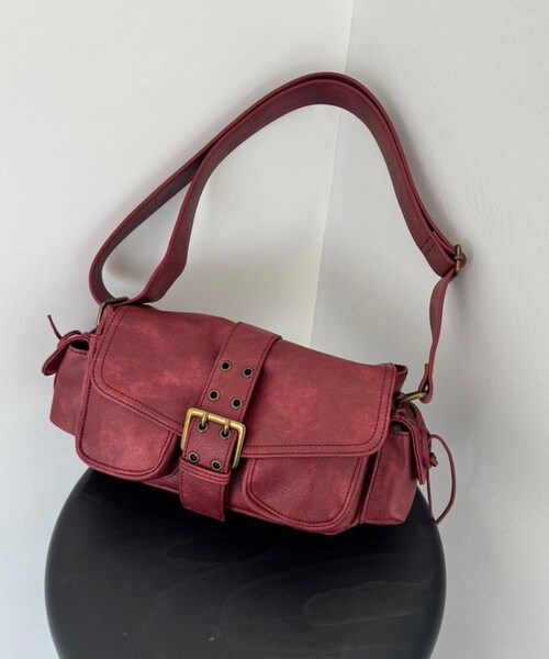 one after another NICE CLAUP（ワンアフターアナザーナイスクラップ）の「ドロストバッグ（ショルダーバッグ・レディース・アイボリー/レッド系その他/ブラウン/ブラック・FREE）」の4枚目の写真