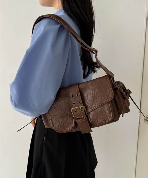 one after another NICE CLAUP（ワンアフターアナザーナイスクラップ）の「ドロストバッグ（ショルダーバッグ・レディース・アイボリー/レッド系その他/ブラウン/ブラック・FREE）」の3枚目の写真