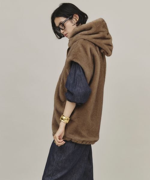 Curensologyカレンソロジー 24AW ミンクライクファーベストブラウン Curensology（カレンソロジー）の「Curensology(カレンソロジー