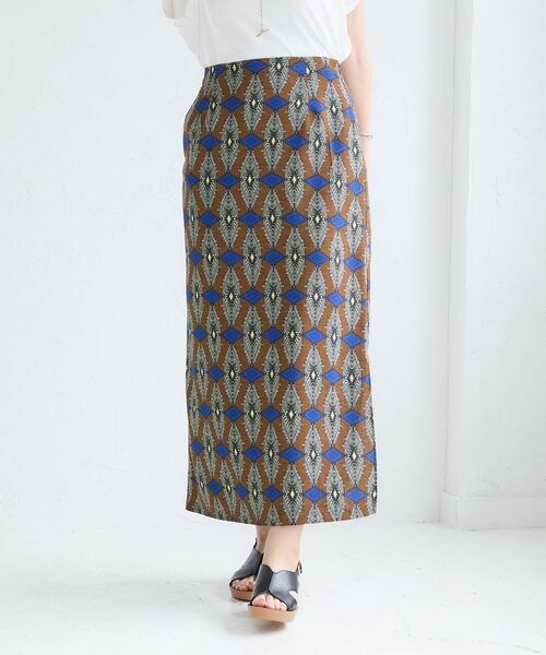 LEPSIM（レプシィム）の「アフリカンプリントナロースカート（スカート・レディース・レッド35/ブラウン55/ブルー85・FREE SIZE）」の13枚目の写真