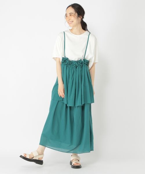 INDIA IS BEAUTIFUL　ティアードキャミ　フリル　キャミワンピ ワンピース フリルティアード キャミワンピ : ZOZOTOWN Yahoo!店
