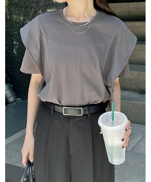 Re:EDIT（リエディ）の「天竺ラッフルショルダーTシャツ - トップス