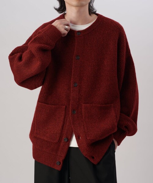 Lui's(ルイス)の「【Neucon/ニューコン】シャギーニットカーディガン(ニット/セーター・メンズ・オリーブ/ブラック/バーガンディー・1/2)」の3枚目の写真