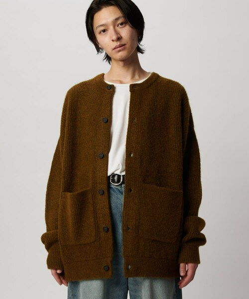 Lui's(ルイス)の「【Neucon/ニューコン】シャギーニットカーディガン(ニット/セーター・メンズ・オリーブ/ブラック/バーガンディー・1/2)」の1枚目の写真