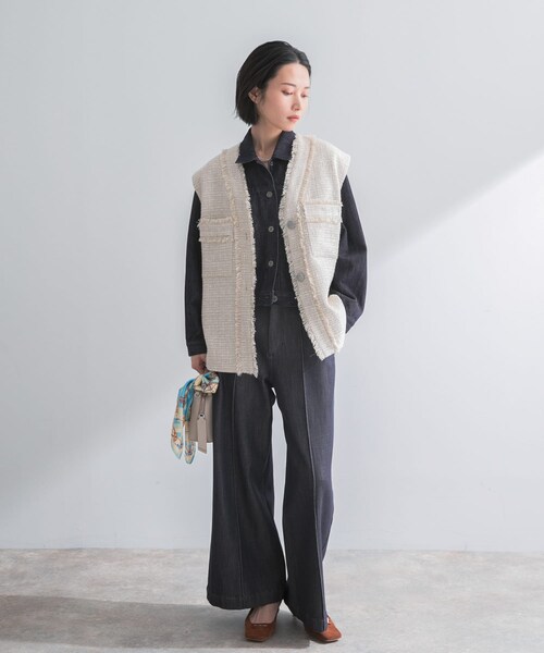 URBAN RESEARCH ROSSO（アーバンリサーチロッソ）の「デニムドルマンジャケット（デニムジャケット・レディース・WHITE/INDIGO・Free）」の21枚目の写真