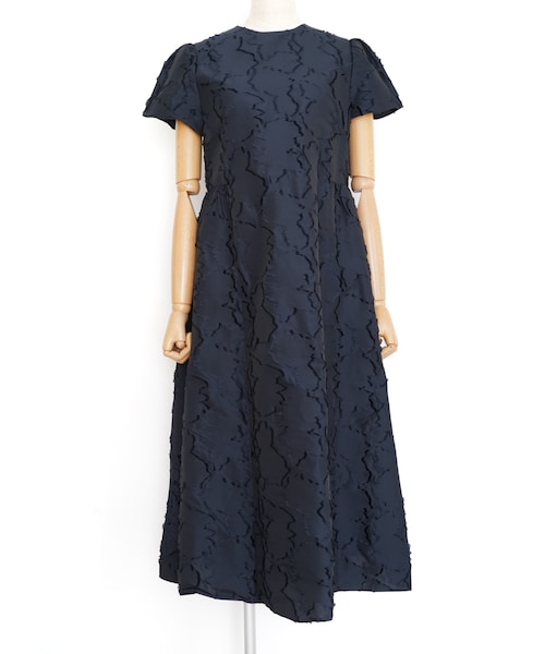 UNITED ARROWS（ユナイテッドアローズ）カットジャガードショートスリーブドレス（ネイビー/38）