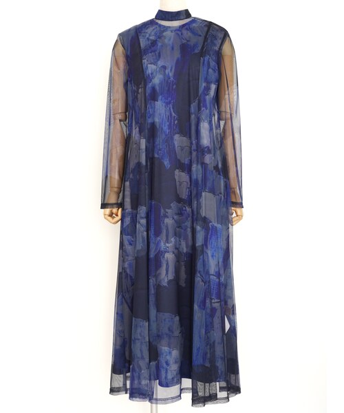 未使用【AMERI】UND GYPSUM ART DRESS ダークブルー Ameri VINTAGE（アメリ ヴィンテージ）UND GYPSUM ART DRESS（ブルー/M）