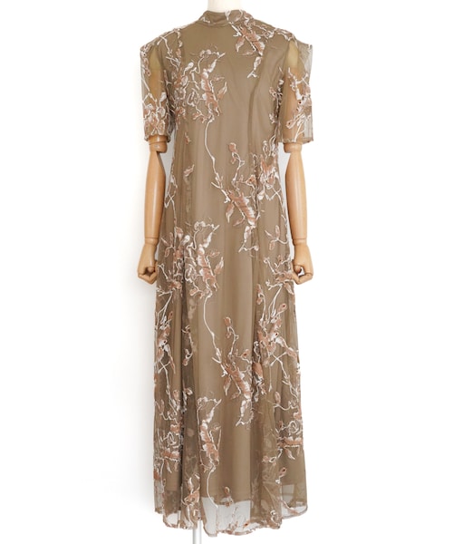 Ameri VINTAGE（アメリ ヴィンテージ）WILD ROSE CANVAS ART DRESS（ベージュ/M）