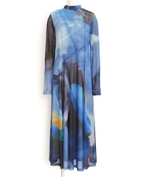 Ameri | Ameri VINTAGE（アメリ ヴィンテージ）ELIZABETH STAINED GLASS SHEER DRESS（ブルー/S）(ドレス)