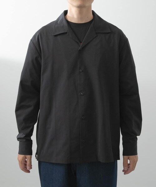 ITEMS URBANRESEARCH（アイテムズ アーバンリサーチ）の「ペーパータッチオープンカラーシャツ（シャツ/ブラウス・メンズ・GRY/KHK/BLK・M/L）」の7枚目の写真