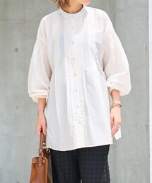 un dix cors（アンディコール）の「《予約》《さらっとした着心地・体系カバー◎》ピンタックシアーブラウス（トップス・レディース）」