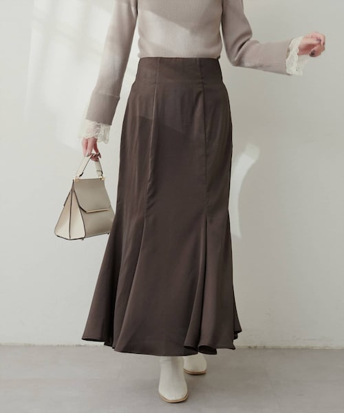 natural couture（ナチュラルクチュール）の「【プチナチュ】ドラマチックマーメイドスカート（スカート・レディース・オフホワイト/ブラウン/その他1・S/M/L）」の2枚目の写真