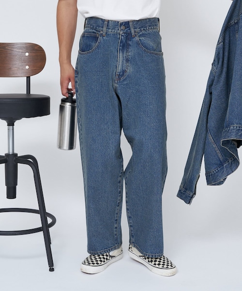 CIAOPANIC（チャオパニック）の「【8/9(金)10:00～販売開始】【CONESBOSS/コーンズボス】ワイドストレートデニムパンツ（デニムパンツ・メンズ・ネイビー/ブルー/インディゴブルー/ブラウン・F/S/M）」の3枚目の写真