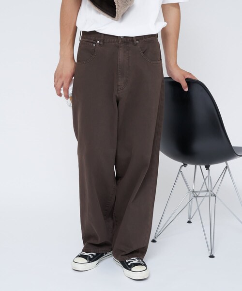 CIAOPANIC（チャオパニック）の「【8/9(金)10:00～販売開始】【CONESBOSS/コーンズボス】ワイドストレートデニムパンツ（デニムパンツ・メンズ・ネイビー/ブルー/インディゴブルー/ブラウン・F/S/M）」の2枚目の写真