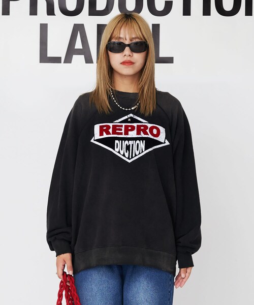 CIAOPANIC（チャオパニック）の「【8/9(金)10:00～販売開始】【RePRODUCTION LABEL / リプロダクションレーベル】ラグランスウェット（トップス・レディース・レッド/ブラック/ブルー/ミント/ブラックその他1・F）」の2枚目の写真