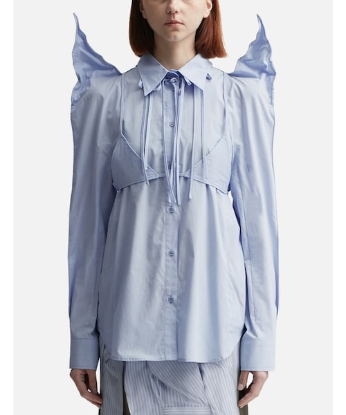 STRIPE RABBIT EAR OVERSIZED SHIRT