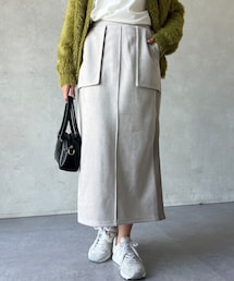 Chez toi（シェトワ）の「スエード×リブナロースカート（スカート）」