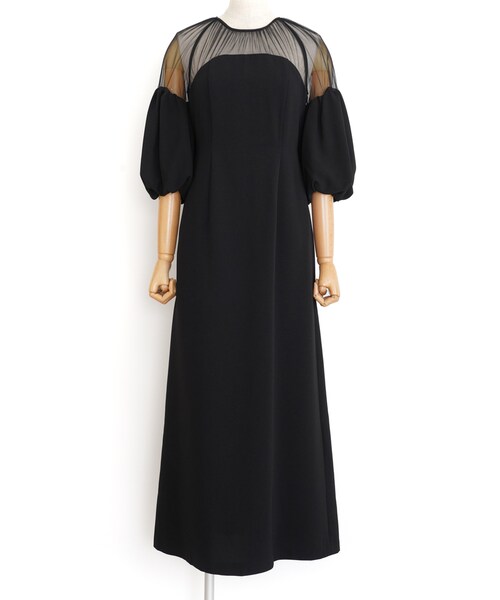 Ameri VINTAGE（アメリ ヴィンテージ）SOUFFLE SLEEVE GEORGETTE DRESS  