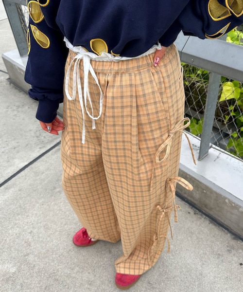 HELLO.SANFRANCISCO/サイドリボンチェックイージーパンツ CIAOPANIC TYPY｜【HELLO.SANFRANCISCO】サイドリボンチェック