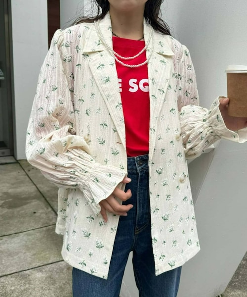 FIKA ヤマダヤ　スコットクラブ 薄いグリーン 花柄 アウター ジャケット CIAOPANIC TYPY（チャオパニックティピー）の「【HELLO.SANFRANCISCO