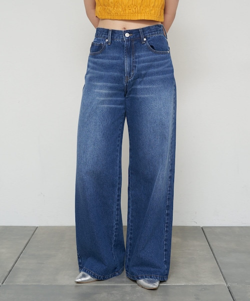 CIAOPANIC（チャオパニック）の「【2024AW】【cian denim/シアンデニム】バギーデニム（デニムパンツ・レディース・ブルー/インディゴブルー・S/XS/M）」の2枚目の写真