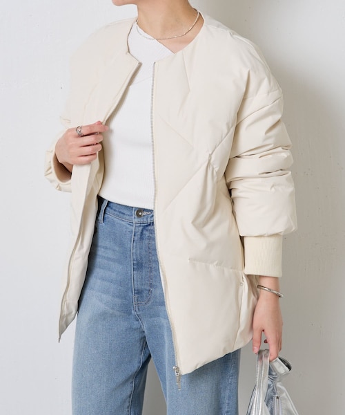 コラージュ ガリャルダガランテ 【軽量コート】ノーカラーダウンコート COLLAGE GALLARDAGALANTE（コラージュガリャルダガランテ）の「【軽量