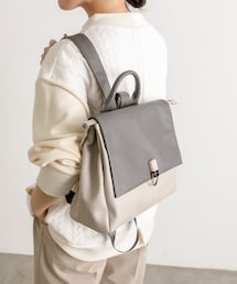 earPAPILLONNER樹脂 ×メタルパーツリュック グレー&ベージュ 中古・古着通販】ear PAPILLONNER (イアパピヨネ) 樹脂×メタルパーツ