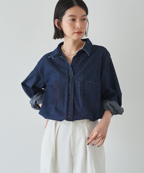 russet(ラシット)の「デニムシャツ(KS-173)(トップス・レディース・インディゴブルー・F)」の1枚目の写真