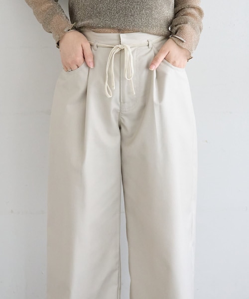 mystic（ミスティック）の「【3日間限定予約10%OFF】リボンスラックス（スラックス・レディース・アイボリー/ベージュ/ボルドー/チャコールグレー・0/1/2）」の3枚目の写真