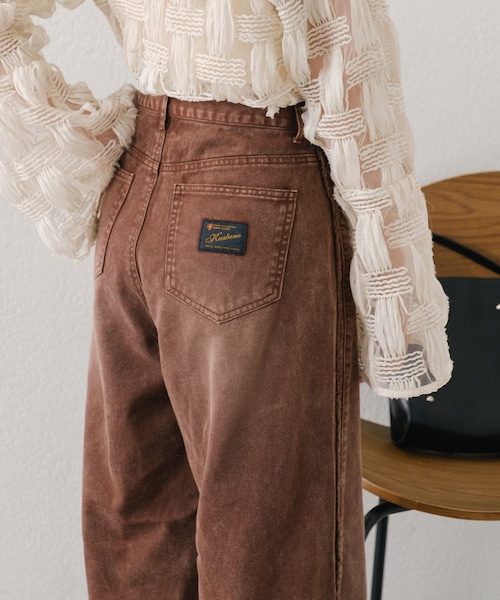 Kastane（カスタネ）の「【2024AW/2サイズ展開/低身長サイズ】フリンジデニムパンツ（デニムパンツ・レディース・インディゴブルー/ブラック/ブラウン・0/1）」の3枚目の写真