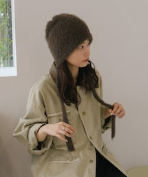 Kastane | 【2024AWカタログ掲載】ファーリボンビーニー(ニットキャップ/ビーニー)