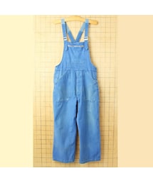 -- | 50s 60s フランス Le tres souple コットン ツイル ワーク オーバーオール W35相当 ブルー ペインター ユーロ ヨーロッパ古着(サロペット/オーバーオール)